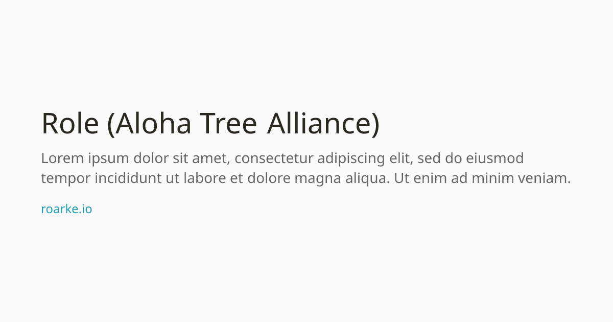 Aloha Tree Alliance preview